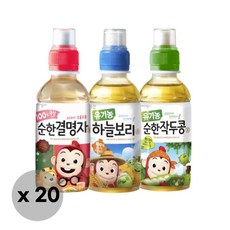 어린이차음료 200ml x 20페트(유기농하늘보리 순한결명자 작두콩차 중 택1)