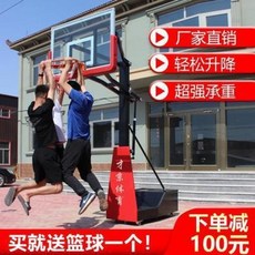 초등학교 단독주택 스탠딩 붙이는 벽걸이용 야외 농구대 가정용 실외 표준 이동 성인 리프트, 02 표준 보강형 싱글