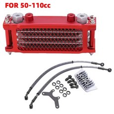 오일 쿨러 세트 오토바이 더트 바이크 몽키 DAX 포켓 ATV 모토 50 70 90 110 125 140cc, 2)Red-50cc-110cc