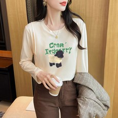 수유티셔츠 추동 긴팔 이너탑 산후라모 순면 날씬해 보이는 수유 산후복