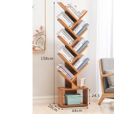 북타워 북트리 매거진 랙 LP CD DVD 틈새 수납장 폭좁은 사다리 선반 원목 나무, 선반 트리 8단 책꽂이
