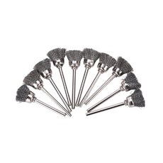 10Pcs 16mm 강철 와이어 브러쉬 도구에 대 한 연마 휠 브러쉬 미니 닦 았된 버 용접 금속 표면 전처리 연 삭