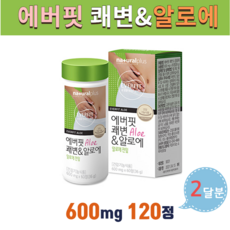 내츄럴플러스 에버핏 쾌변 알로에 효과 알로에전잎 배변 아랫배 장건강 프리바이오틱스 식이섬유 차전자피 효소 배에가스빼는법, 2개, 36g