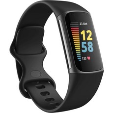 Fitbit Charge 5 GPS 내장형 고급 건강 및 피트니스 트래커, 그래파이트 블랙
