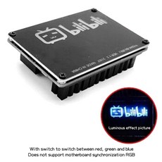 MOD Compute PSU MOBO RGB ATX 24 핀 90 도 커넥터 어댑터 스티어링 헤드 PC 전원 공급 장치 메인 보드 배, 02 Bilibili Logo, 1개