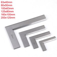 스테인레스 스틸 블레이드 각도 눈금자 90 도 63x40 100x63 160x100mm 각도 시도 베벨 엣지 스퀘어 게이지 엣지 각도 눈금자, 1개