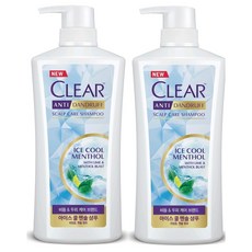 클리어 아이스 쿨 멘솔 샴푸, 650ml, 2개
