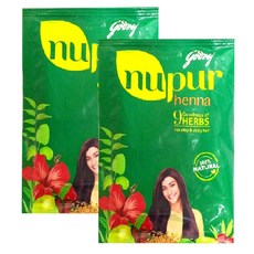 NUPUR 인도 누푸르 순수 커버 머리 염색 허브 헤나 분말 가루 400g x 2팩 및 암라 파우더 종합 세트, 헤나 가루 400g x 2팩