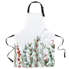 유칼립투스 전나무 로빈 주방 앞치마 요리 베이킹 레스토랑 홀리데, B.39x51cm
