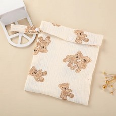 기저귀가방 귀여운 만화 프린트 아기 일회용 기저귀 보관 가방 엄마 핸드백 남아 여아 병 트롤리 걸이식, [14] Two bears