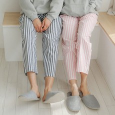 순면 줄무늬 9부 홈웨어 여름 파자마바지