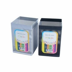  매니아 사각 펜꽂이 블랙 HR B3340 x16개 데스크펜꽂이 펜꽂이, 단품 