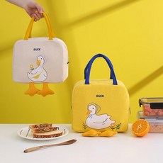 오리 캐릭터 도시락가방 보온 보냉 소풍 캠핑가방 KK284, 4.블루오리