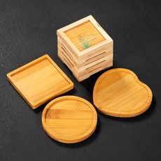 티코스터 컵받침 DIY 우드 타일 컵받침대 만들기 재료, 원형(9.5cm), 1개