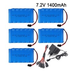 RC 트럭 RC 자동차 RC 보트 RC 탱크 부품에 대 한 충전기와 7.2 V 1400 mAh ni mh rechargable 배터리 SM 플러그 nimh AA 7.2 v 140, 단일, 1개, 4pcs EU 5in1