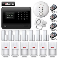 Fuers g90b 플러스 무선 와이파이 gsm gprs 홈 가든 빌라 보안 경보 시스템 장비 7 도어 윈도우 센서 연기 모션 탐지기, 중국