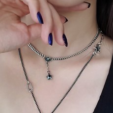 실버초커팔찌세트