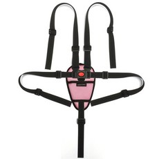 유모차 어린이 안전벨트 보호벨트 5점식 벨트 하네스 스트랩 조절식 식탁 의자 3점식 가드, 블랙5점식+핑크가랑이패드, 1개