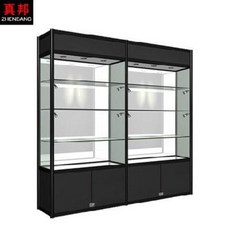미닫이수납장 슬림장 진방유리전시장 매장 진열장 디지털제품 와인 도자기 완구, 01 블랙230x40x200[등상자 있음]