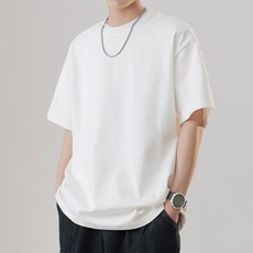 셀조이 오버핏 무지 면 반팔 반팔티셔츠