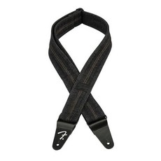 Fender x Wrangler 데님 기타 스트랩 워싱 블랙 스티치, 찢어진 블랙