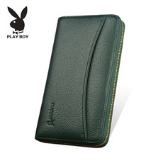 PLAYBOY 플레이보이 프리미엄 헤 어 소 가죽 남성 클러치 대 용량 클러치 부 드 러 운 가죽 여 성 스 러 운 클러치 먹 그린.