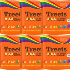 Treets Rainbow Edition Peanuts 트릿츠 독일 무지개 색깔 캔디드 땅콩 스낵 300g 6팩, 6개