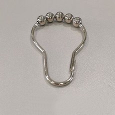 커튼액세서리 금속 샤워커튼 갈고리 다섯구슬 롤러볼 걸이고리 걸이식커튼 오픈고리 링 부속품, T01-(은색)롤러볼 금속 고리 트