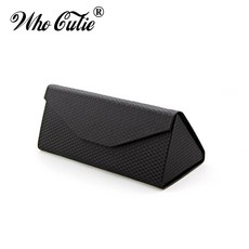WHO CUTIE 내구성 PU 가죽 접이식 삼각형 휴대용 안경 케이스 빈티지 선글라스 안경 보관함 Retro Box/WHO CUTIE Durable PU Leather Folding Triangle Portable Glasses Case Vintage Sungl, 1개