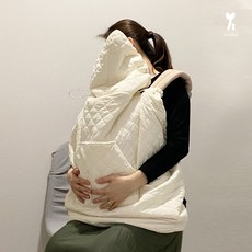 누빔 아기띠 패딩워머 블랭킷 후드 담요 유모차 바람막이, 네이비