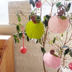 (기획상품)상콤달콤 애플 컵받침 바느질 펠트diy, 그린스타, 1개