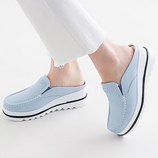 천연소가죽 키높이 컴포트화 단화 블로퍼 5cm 3컬러