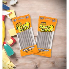 스크럽대디 Damp Duster 먼지 청소 스펀지 회색, 2개
