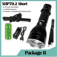 엘프헤드랜턴 랜턴 해루질 써치 엘프 수중 XHP70.2 강력한 LED 스쿠버 다이빙 손전등 가장 밝은 30W 토치 IPX8 방수 램프 18000LM 200m Short Light B Short Light B
