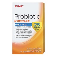 GNC 유산균 25 빌리언 30정 (베지캡슐) PROBIOTIC COMPLEX - BILLION CFUS 30 Vegecaps, 1개