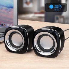 Bonks DX11 노트북 작은 오디오 데스크탑 데스크탑 미니 usb 멀티미디어 스피커 사무실 집 휴대 전화 과, 블랙 [도금 미러 HD 사운드], 단일옵션