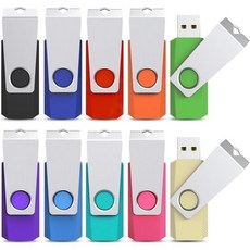 KEXIN 10 x 32GB 플래시 드라이브 32G 썸 USB 스틱 펜 스위블 사진비디오음악파일 저장용, 10 Pack