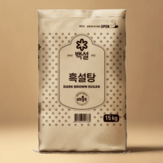 CJ G 백설 흑설탕15kg 설탕, 1개, 15kg