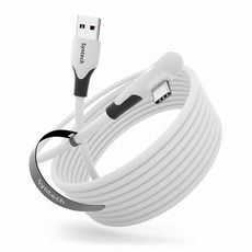 USB 케이블 메타 오큘러스 퀘스트 3 3S 피코 4 울트라 액세서리 VR 헤드셋 고속 데이터 전송 코드 3.0 게이밍 PC 스팀 VR용 타입 C LED 조명과 호환되는 Syn, 16ft, 1개