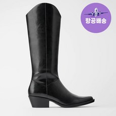 ZARA 롱부츠 뾰족한 빈티지블랙 웨스턴카우보이 나이트부츠