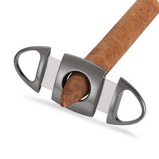 휴대용 컷 시가 커터 스테인레스 스틸 커터 시가 가위 날카로운 블레이드, Silver, 1개