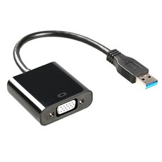 USB 3.0 ~ VGA 비디오 디스플레이 어댑터 케이블 멀티 스 플레이 컨버터 어댑터, BK