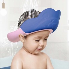 아기샴푸캡 애니멀 샤워캡 귀방수 돌아기목욕 실리콘 유아헤어캡 아기머리감기, 블루, 1개