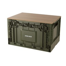 에어즈락 스카이트립 폴딩박스 오픈형 박스 63L + 상판 차박 세트, 올리브그린(박스), 티크 + 애쉬(상판)