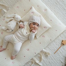 올포홈 자수 누빔 어린이집 낮잠이불 양면 두툼한 분리형 낮잠패드 등원준비물, 러빗, (풀세트)패드커버+패드솜+베개커버+솜+블랭킷