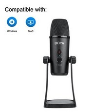 [해외] BOYA BYPM7 USB 콘덴서 마이크 PC 컴퓨터 랩톱 인터뷰 컨퍼런스 레코딩 비디오 PODCAST LIVE 용 트리플 캡슐, BY-PM700