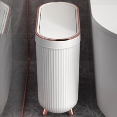 sam seven 화장실 원터치 휴지통 쓰레기통 틈새 12L 화이트 골드, 화이트골드 화이트골드, 1개