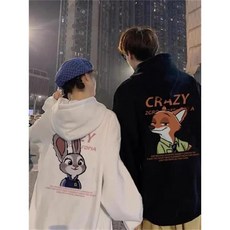 커플 맨투맨 봄가을 2024 순면 캐릭터 후드티