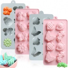 영국직송 4pcs 실리콘 초콜릿 몰드 PUDSIRN 비스틱 곤충 초콜릿 캔디 굽기 비누 몰드 재사용 가능한 젤리 거미 몰드 아이스