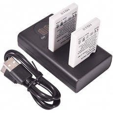 DSTE EN-EL5 배터리 팩 2 개 (대용량 1700mAh / 3.7V) + 듀얼 배터리 충전기 급속 충전 Coolpix P510 P52, 1, 단일상품